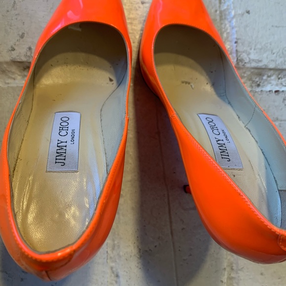 (Jimmy Choo) Orange Romy 100mm Pumps - Picture 8 of 12